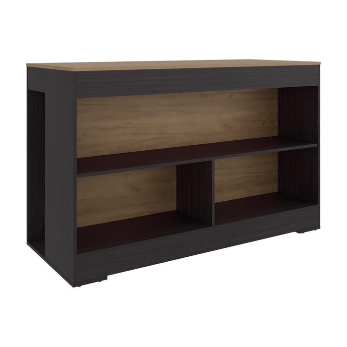 Barra de Cocina Kuho, Kronos Wengue y Krono Fresno, Moderna con variedad de entrepaños y espacios para ubicar objetos de cocina ZF