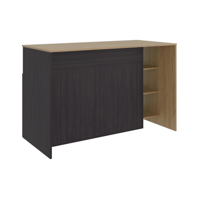 Barra de Cocina Bani, Kronos Wengue y Kronos Fresno, Moderna con entrepaños y puertas ZF