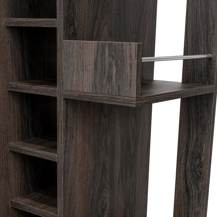 Bar Cart Argus, Grafito, con Espacio Para Botellas y Porta Copas