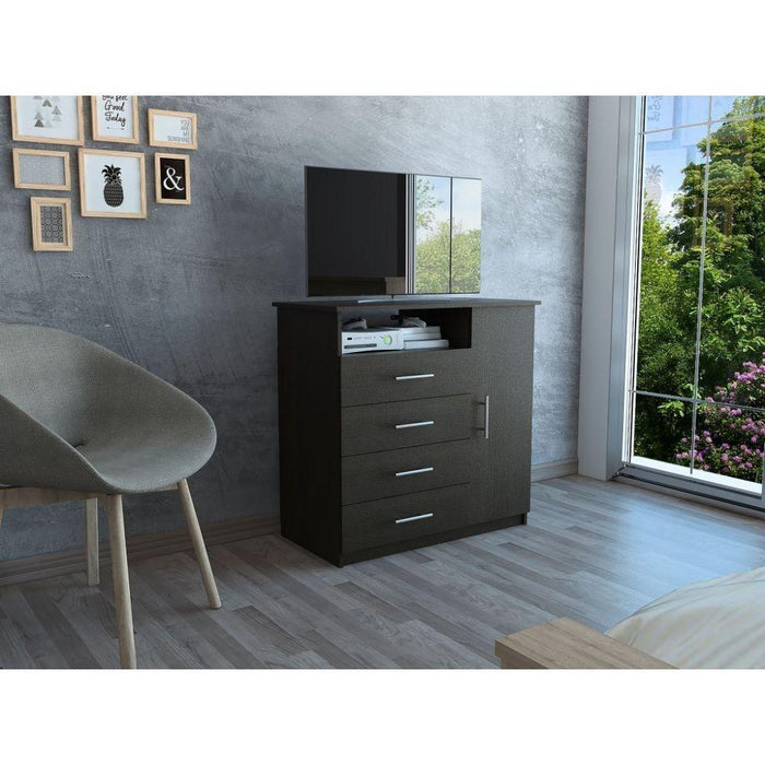 Organizador Barlovento, Wengue, con Cuatro Cajones y una puerta X2