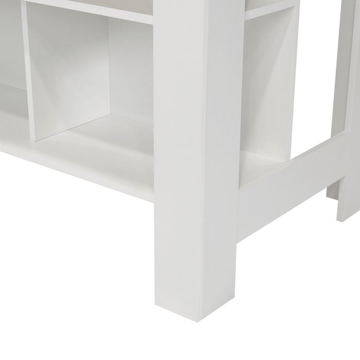 Barra de Cocina Cala, Blanco y Café Claro, Con amplia superficie en la mesa ZF