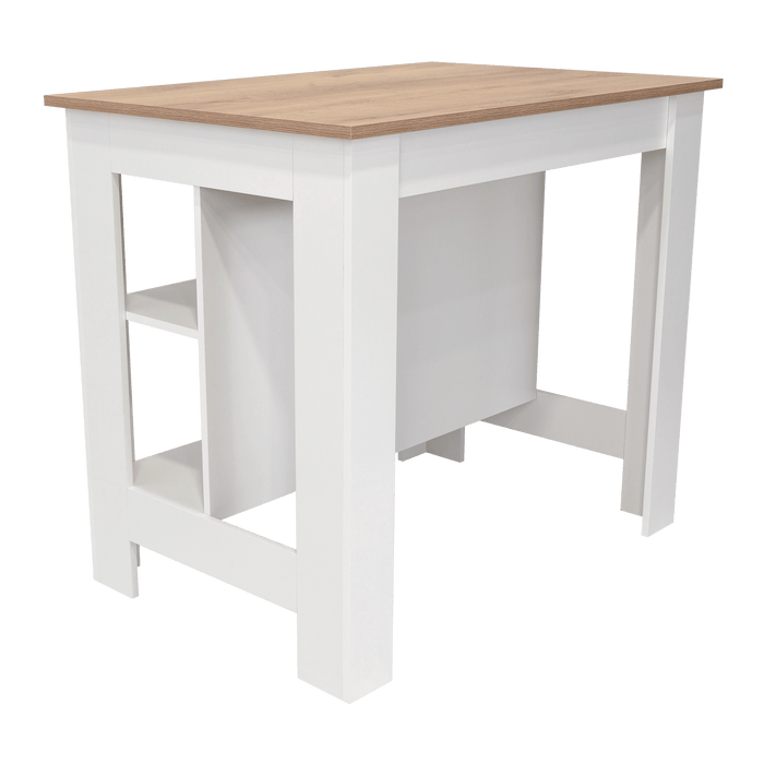 Barra de Cocina Cala, Blanco y Café Claro, Con amplia superficie en la mesa ZF