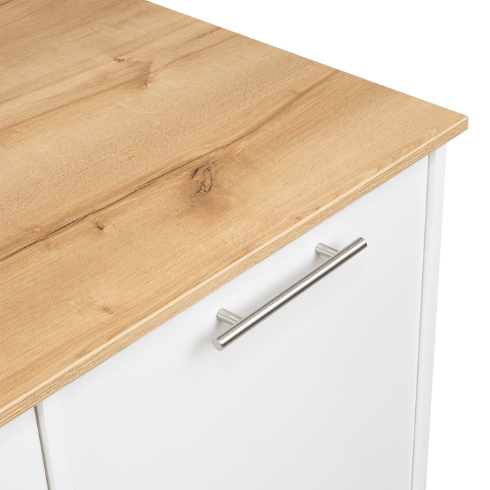 Barra de Cocina Samara, Blanco y Café Claro, con Dos Puertas y Entrepaños ZF