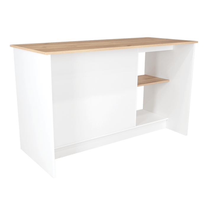 Barra de Cocina Samara, Blanco y Café Claro, con Dos Puertas y Entrepaños ZF