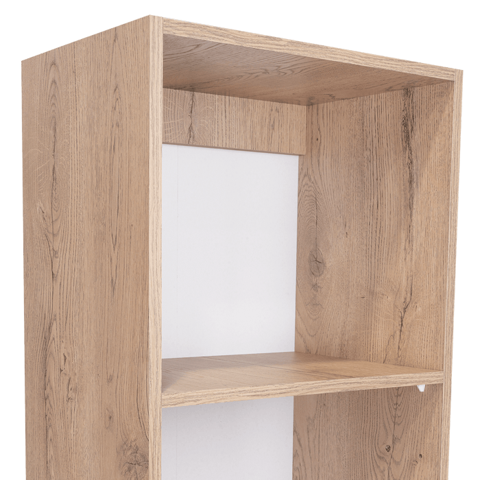 Biblioteca Home Eco, Macadamia y Blanco Duqueza, con Cinco Entrepaños