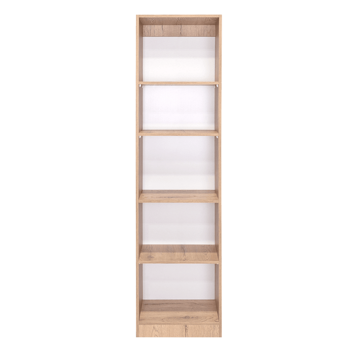 Biblioteca Home Eco, Macadamia y Blanco Duqueza, con Cinco Entrepaños