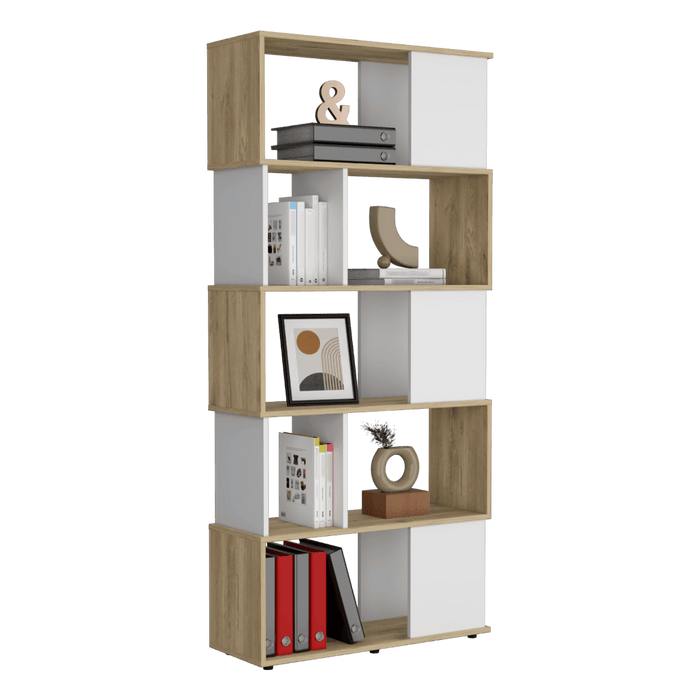 Biblioteca Noah, Macadamia y Blanco Vainilla, con Variedad de Entrepaños