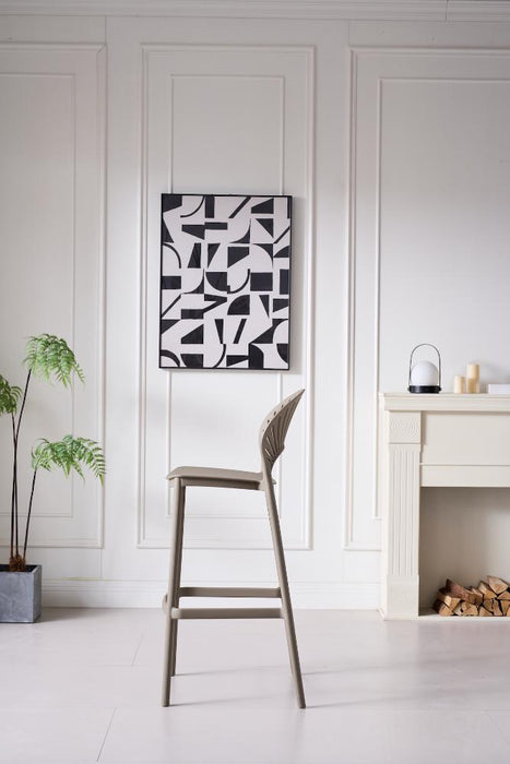 Silla para Bar Paraiso, Color Taupe, Diseño moderno