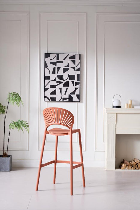Silla para Bar Paraiso, Color Terracota, Diseño moderno
