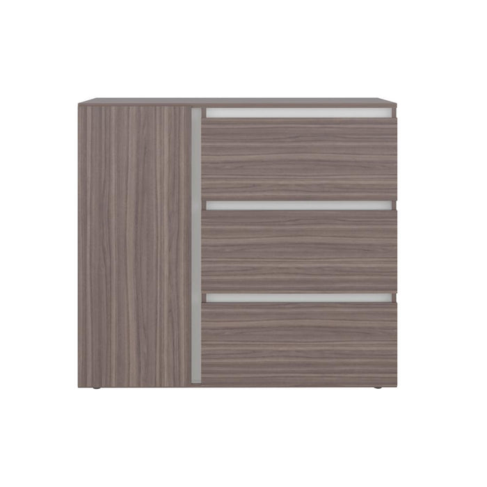 Organizador Niza, Avellana y Blanco, con tres cajones y gran capacidad de almacenamiento