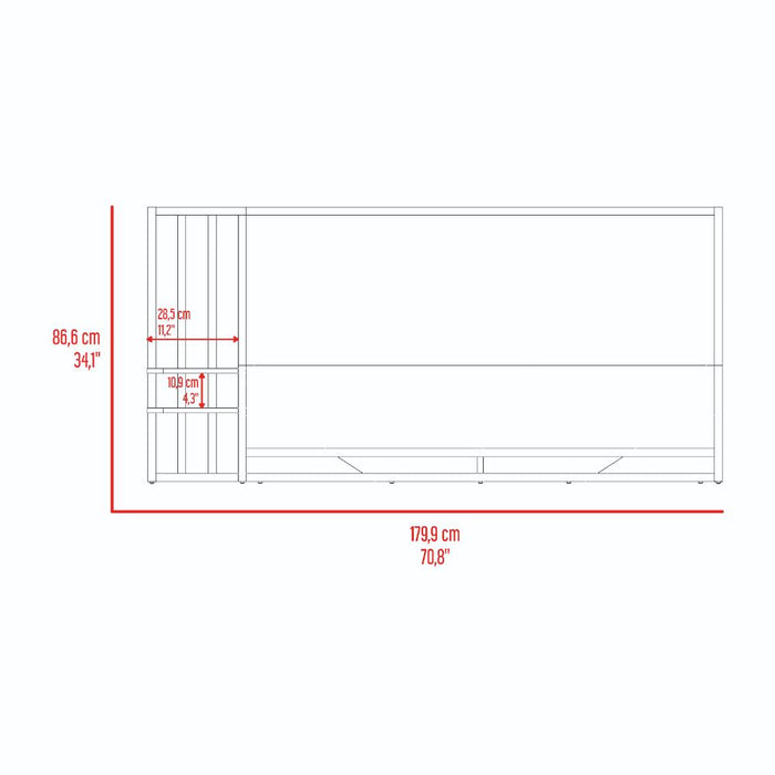 Cama Doble Vanez, Fresno Europeo, con espaldar alto incluyendo tendida de tablas