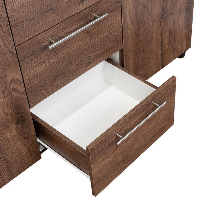 Closet Poche, Avellana, con Tres Cajones Organizadores y Tres Tubos Cromados