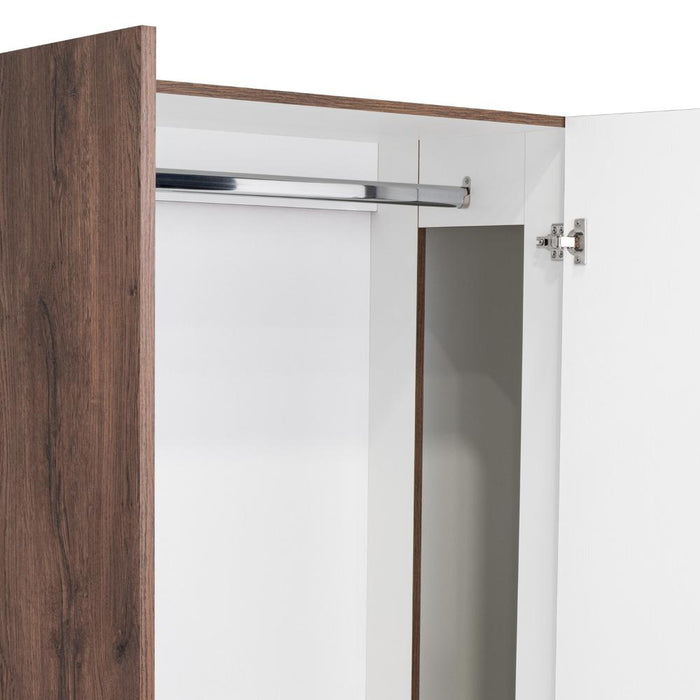 Closet Poche, Avellana, con Tres Cajones Organizadores y Tres Tubos Cromados