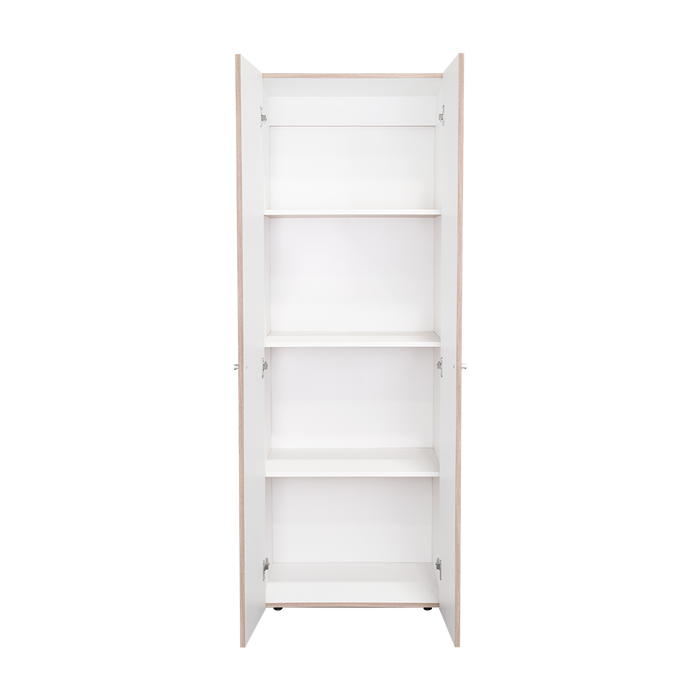 Closet Beico, Positano y Blanco Duqueza, Con Dos Puertas Abatibles y Cuatro Entrepaños