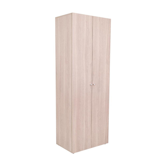 Closet Beico, Positano y Blanco Duqueza, Con Dos Puertas Abatibles y Un Tubo Cromado