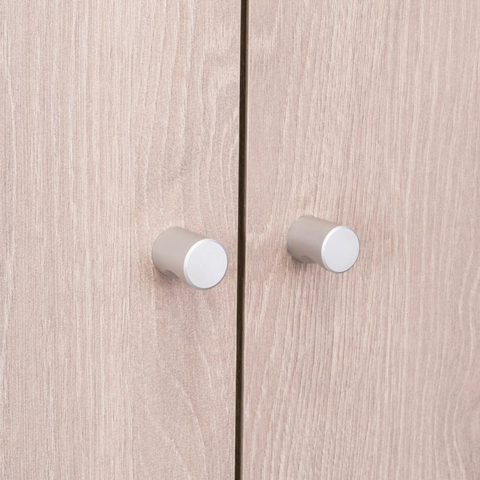 Closet Beico, Positano y Blanco Duqueza, Con Dos Puertas Abatibles y Un Tubo Cromado