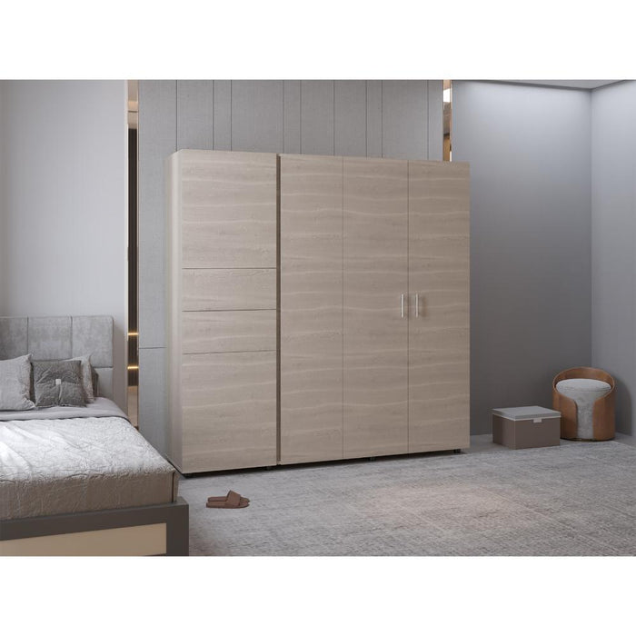 Closet Antalya 200x200, Positano y Blanco, Con Cinco Puertas Abatibles