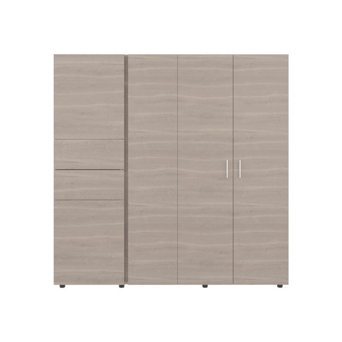 Closet Antalya 200x200, Positano y Blanco, Con Cinco Puertas Abatibles