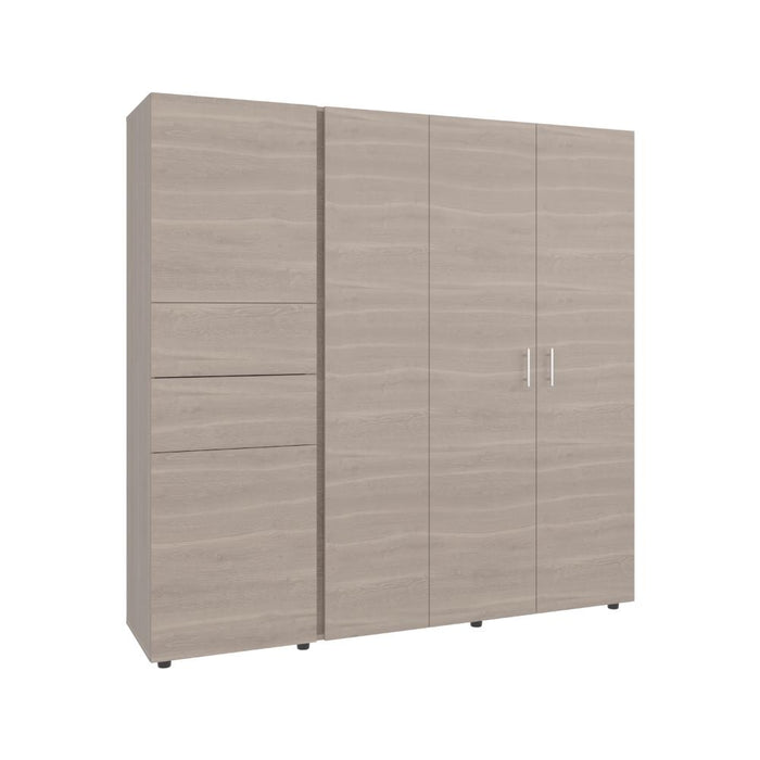 Closet Antalya 200x200, Positano y Blanco, Con Cinco Puertas Abatibles