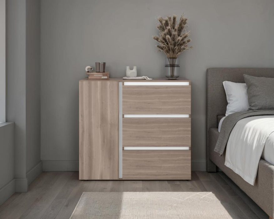 Organizador Niza, Positano y Blanco, con tres cajones y gran capacidad de almacenamiento