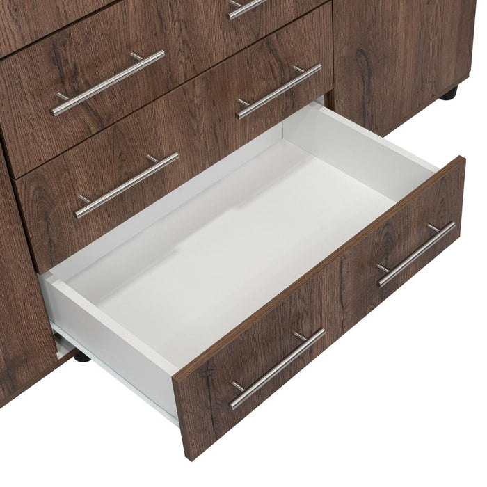 Closet Fontana, Avellana y Blanco, con Cuatro Puertas Abatibles y Tres Cajones Organizadores