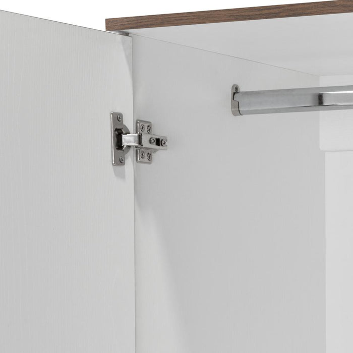 Closet Fontana, Avellana y Blanco, con Cuatro Puertas Abatibles y Tres Cajones Organizadores