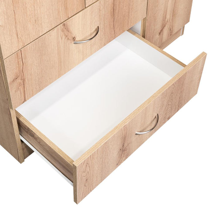 Closet América, Café Claro y Blanco, Con Dos Cajones y Variedad De Entrepaños