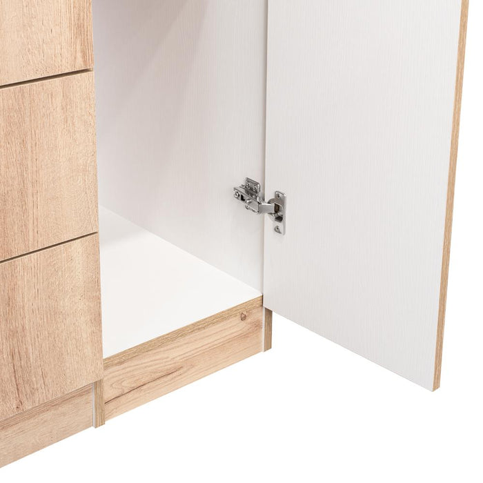 Closet América, Café Claro y Blanco, Con Dos Cajones y Variedad De Entrepaños