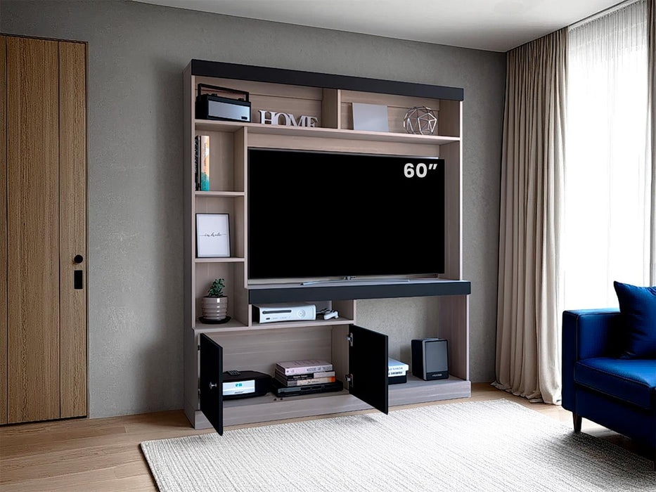 Mesa Para Tv Roy, Bardolino y Wengue, con Espacio Para Televisor de 50 Pulgadas