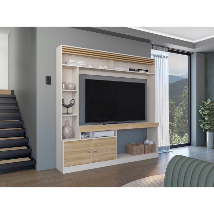 Mesa Para Tv Roy, Capri y Fresno Europeo, con Espacio Para Televisor de 55 Pulgadas