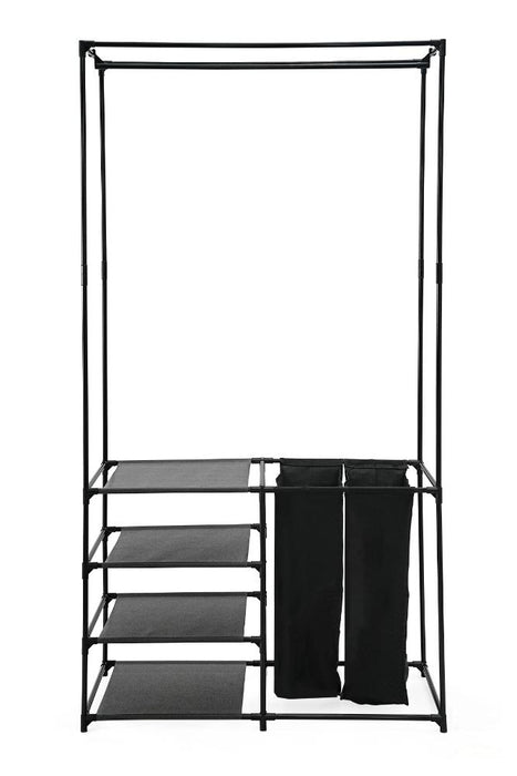 Clóset Organizador Lupont, Negro, de Tres Niveles y Dos Canastas para Ropa