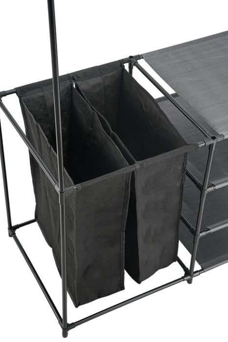 Clóset Organizador Lupont, Negro, de Tres Niveles y Dos Canastas para Ropa