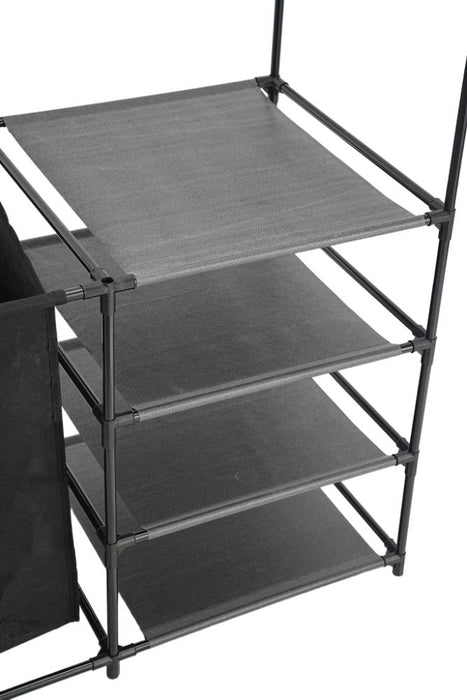 Clóset Organizador Lupont, Negro, de Tres Niveles y Dos Canastas para Ropa