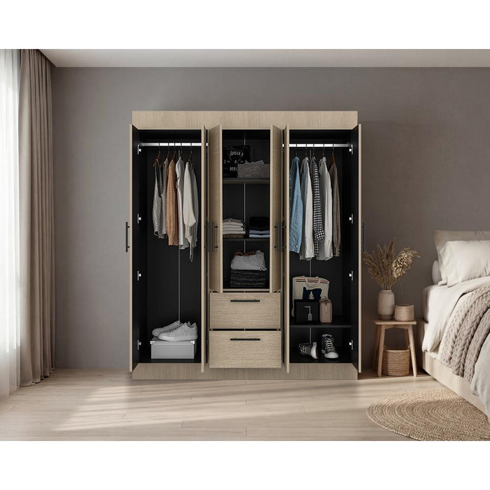 Closet Aura, Cartagena y Wengue, Con 6 Puertas y 2 Cajones