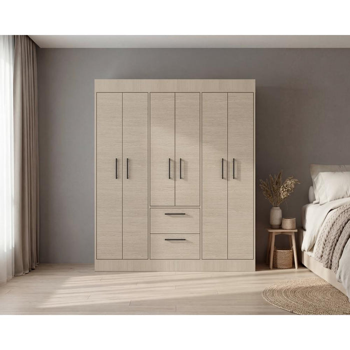 Closet Aura, Cartagena y Wengue, Con 6 Puertas y 2 Cajones