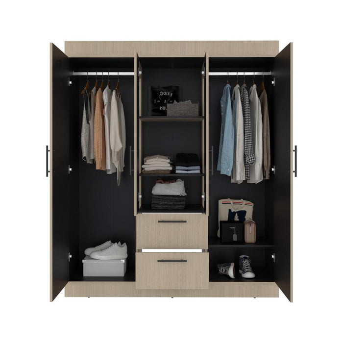 Closet Aura, Cartagena y Wengue, Con 4 Puertas y 2 Cajones