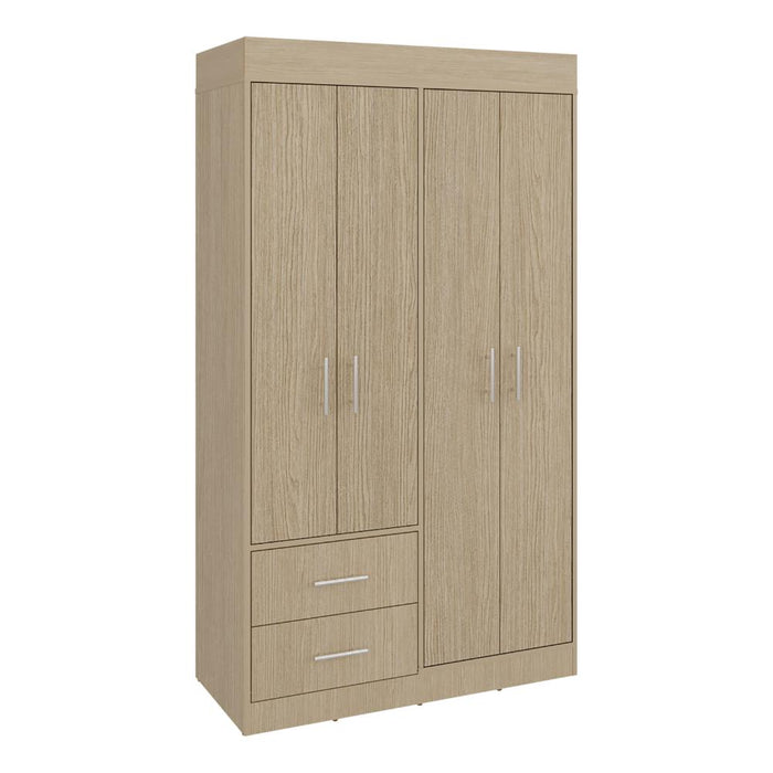 Closet Houston, Cartagena y Wengue , Con cuatro puertas batientes y dos cajones con amplio espacio de almacenamiento