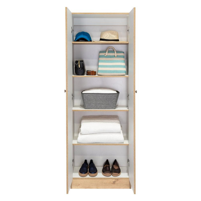 Closet Ainara, Fresno Europeo y Blanco, Con Cinco Entrepaños
