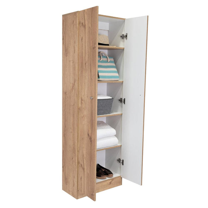 Closet Ainara, Fresno Europeo y Blanco, Con Cinco Entrepaños
