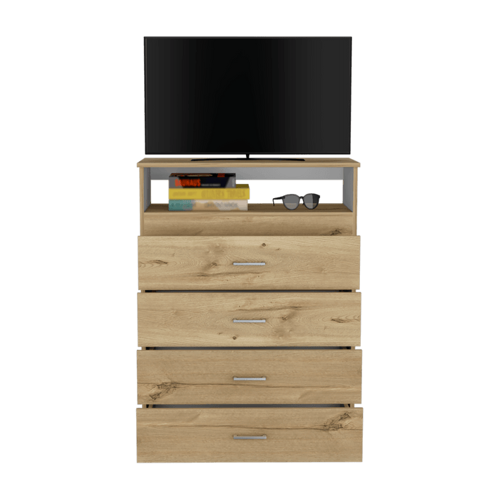 Organizador Barlovento, Café Claro y Blanco, con Cuatro Cajones