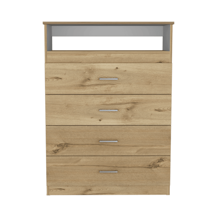 Organizador Barlovento, Café Claro y Blanco, con Cuatro Cajones