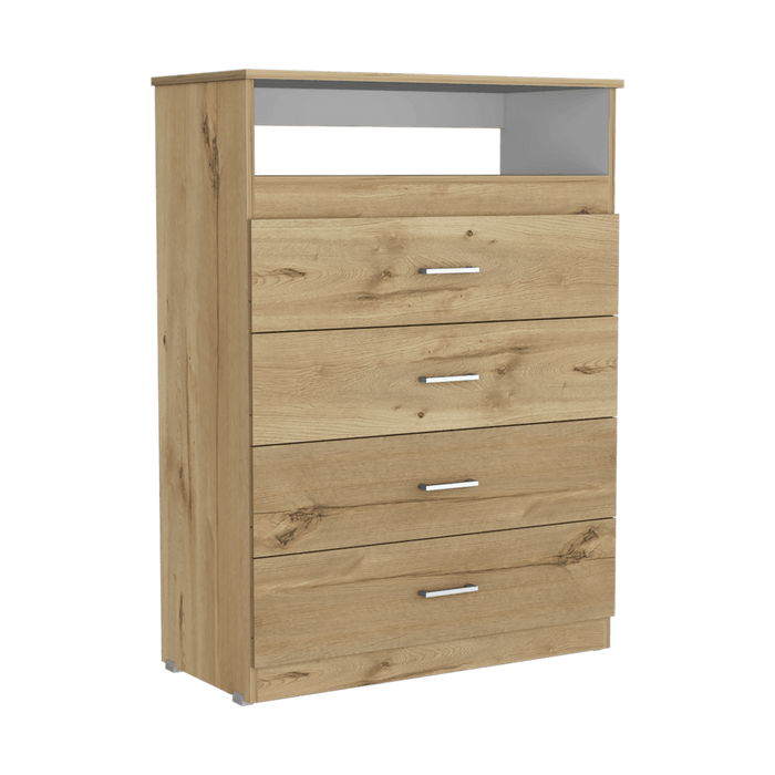 Organizador Barlovento, Café Claro y Blanco, con Cuatro Cajones