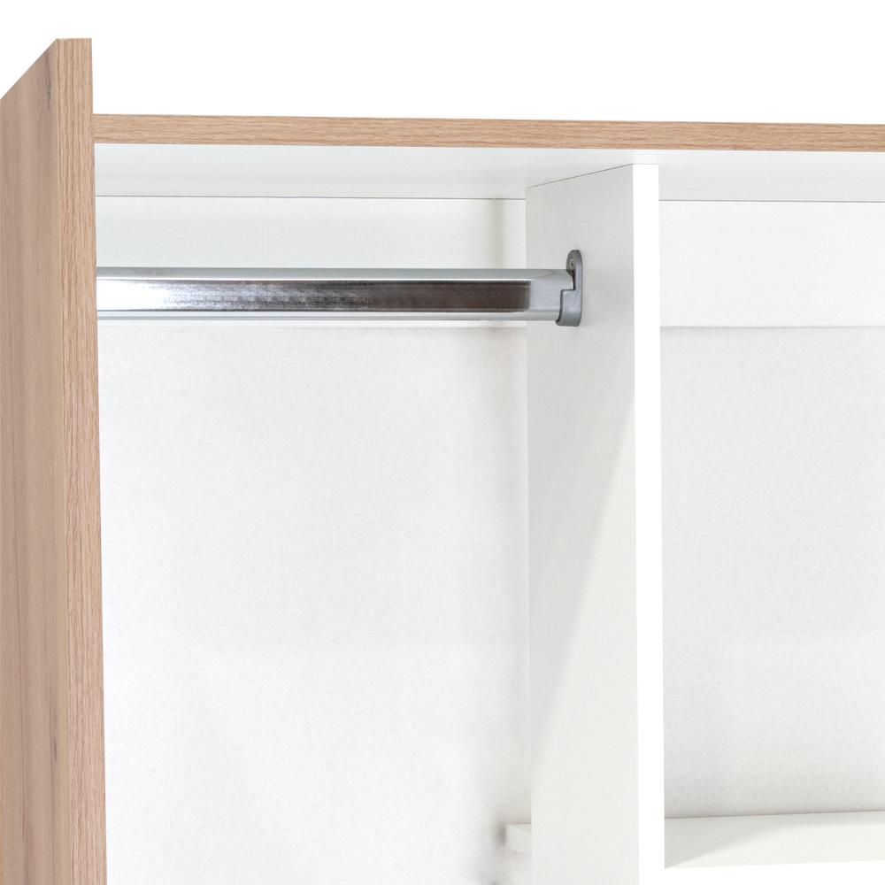 Closet Tera, Café Claro y Blanco Vainilla, Dos Puertas Abatibles y Dos Tubos Cromados