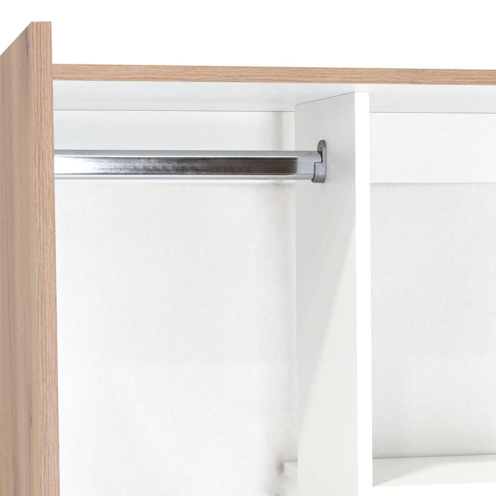 Closet Tera, Café Claro y Blanco Vainilla, Dos Puertas Abatibles y Dos Tubos Cromados