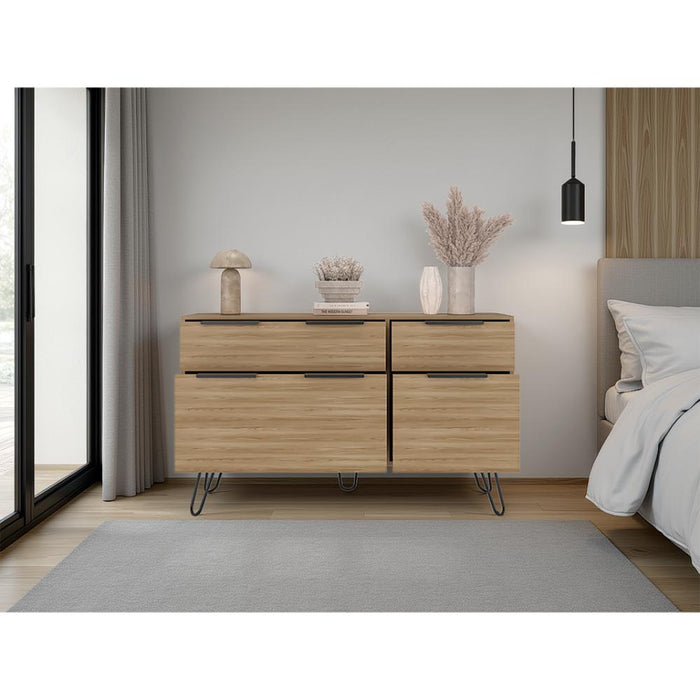 Organizador Ali, Café Claro y Wengue, con 2 Cajones y Amplio Espacio de Almacenamiento X2