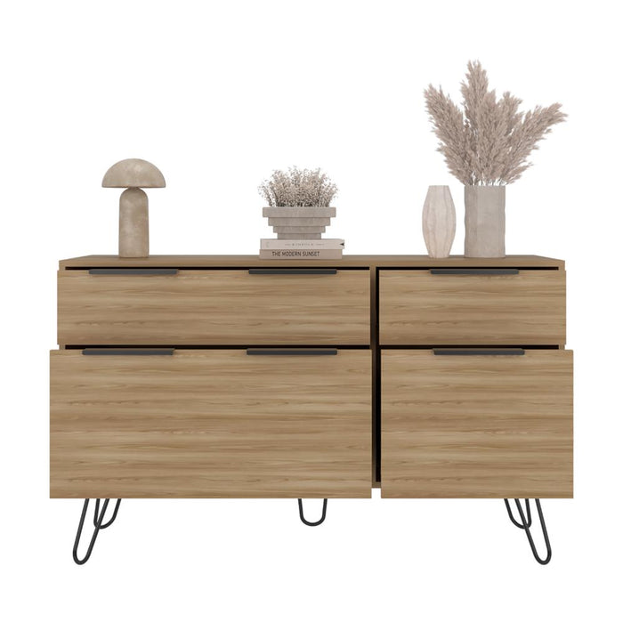 Organizador Ali, Café Claro y Wengue, con 2 Cajones y Amplio Espacio de Almacenamiento X2