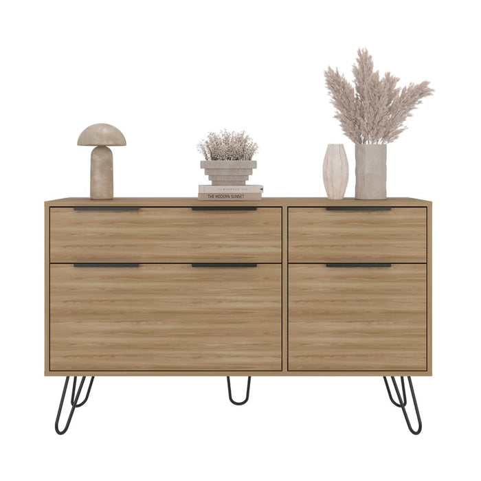 Organizador Ali, Café Claro y Wengue, con 2 Cajones y Amplio Espacio de Almacenamiento X2