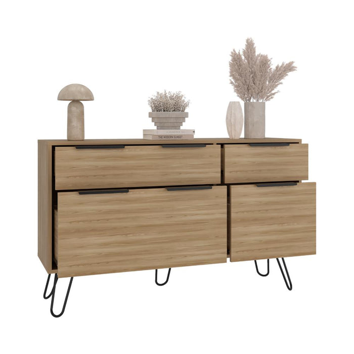 Organizador Ali, Café Claro y Wengue, con 2 Cajones y Amplio Espacio de Almacenamiento X2