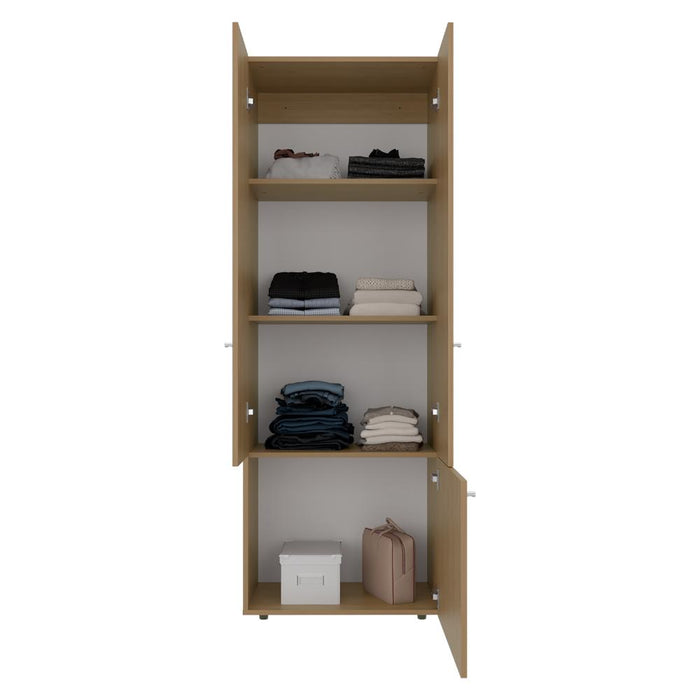 Closet Beico II, Fresno Europeo y Blanco Duqueza, Con Tres Puertas Abatibles y Cuatro Entrepaños ZF