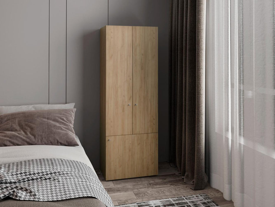 Closet Beico II, Fresno Europeo y Blanco Duqueza, Con Tres Puertas Abatibles y Cuatro Entrepaños ZF